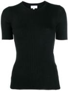 Lala Berlin Ribbed-knit Short-sleeved Top - Black