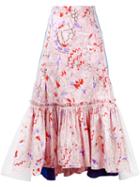 Peter Pilotto - Abstract Printed Pleated Skirt - Women - Cotton/polyester - 10, Pink/purple, Cotton/polyester