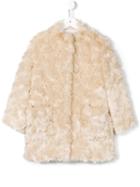 Simonetta Fur Effect Coat, Girl's, Size: 6 Yrs, Nude/neutrals