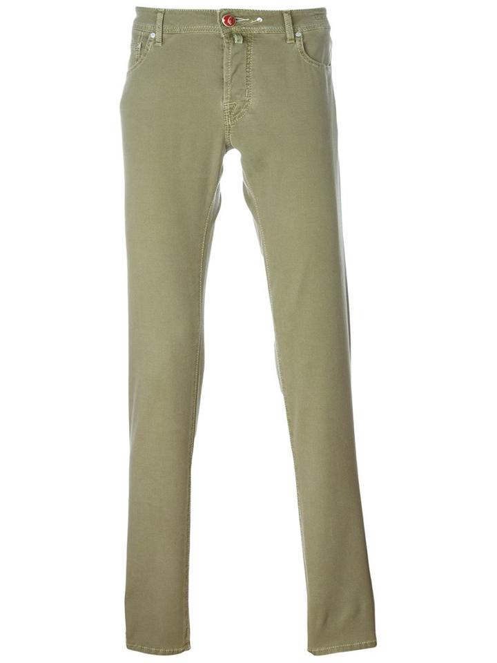 Jacob Cohen Five Pocket Slim Jeans, Men's, Size: 35, Green, Cotton/spandex/elastane