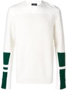 Calvin Klein 205w39nyc Knit Panel Sleeve Sweatshirt - White