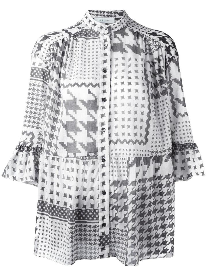 Iro Houndstooth Print Shirt - White