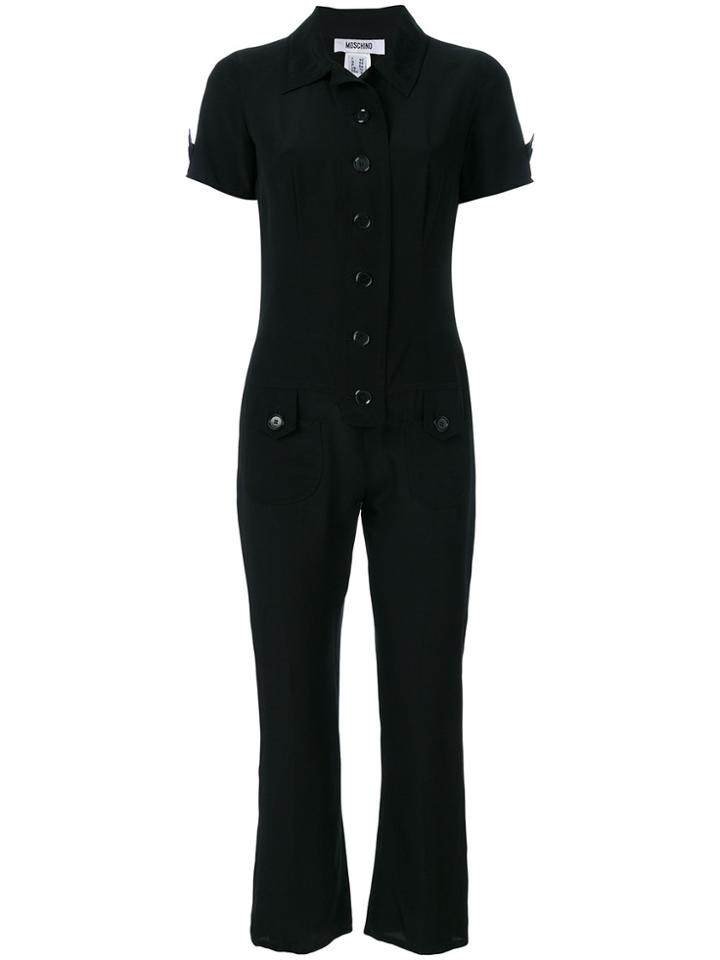 Moschino Vintage Cropped Shortsleeved Jumpsuit - Black