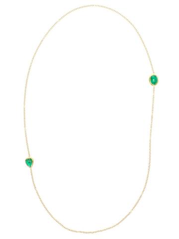 Ram 18k Gold And Emerald Necklace, Women's, Green