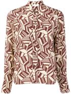 Chloé Geometric Print Shirt - Brown