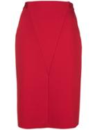 Givenchy V Front Pencil Skirt - Red