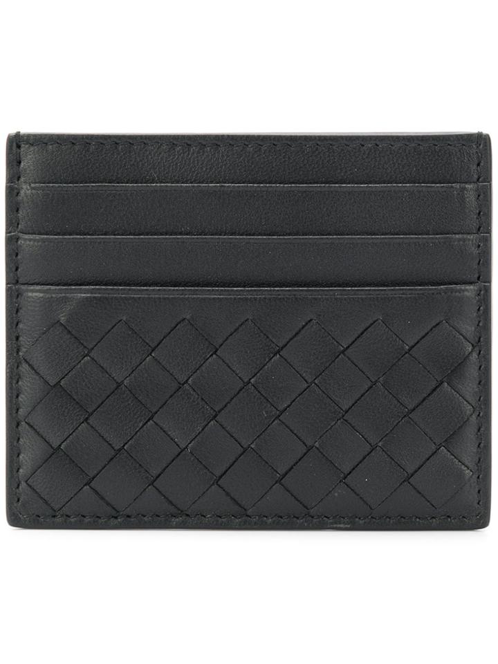 Bottega Veneta Nero Intrecciato Nappa Card Case - Black