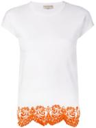 Emilio Pucci Cap Sleeve Sangallo Embroidered Top - White