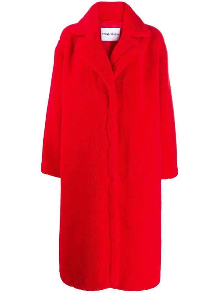 Stand Studio Oversized Single-breasted Coat - Red