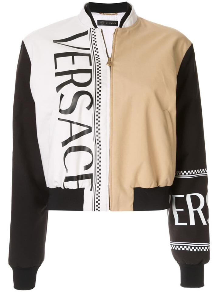 Versace Colourblock Logo Bomber Jacket - Multicolour