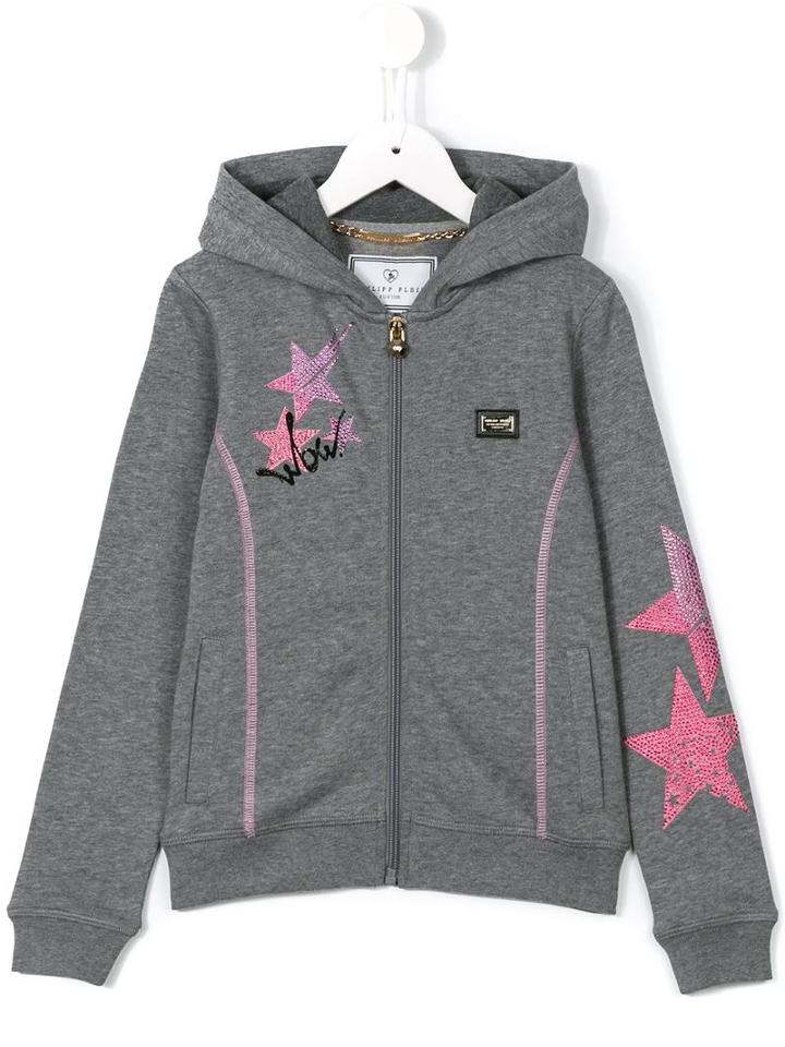 Philipp Plein Kids 'sleeping Beauty' Hoodie, Girl's, Size: 12 Yrs, Grey