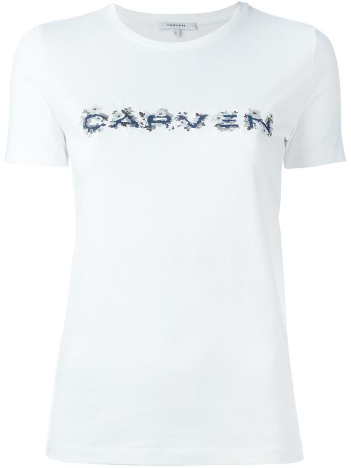 Carven Floral Logo Print T-shirt