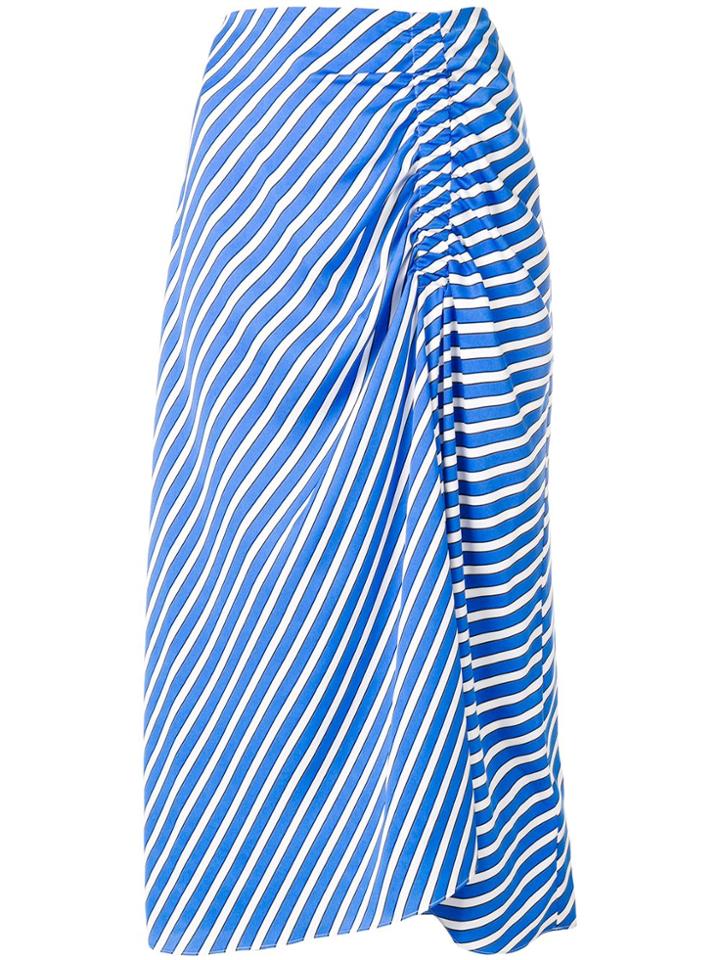 Steffen Schraut Ruched Striped Skirt - Blue