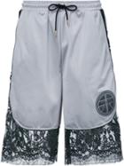 Astrid Andersen - Lace Basketball Shorts - Men - Cotton/polyamide/polyester - L, Grey, Cotton/polyamide/polyester