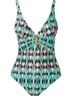 Lygia & Nanny Open Back Embellished Print Swimsuit