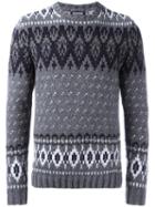 Woolrich Patterned Jumper, Men's, Size: Medium, Grey, Wool/polyamide