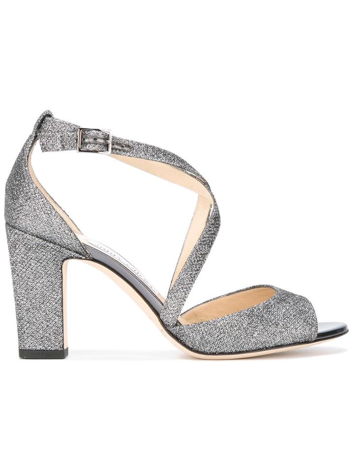Jimmy Choo Mid Heel Sandals - Metallic