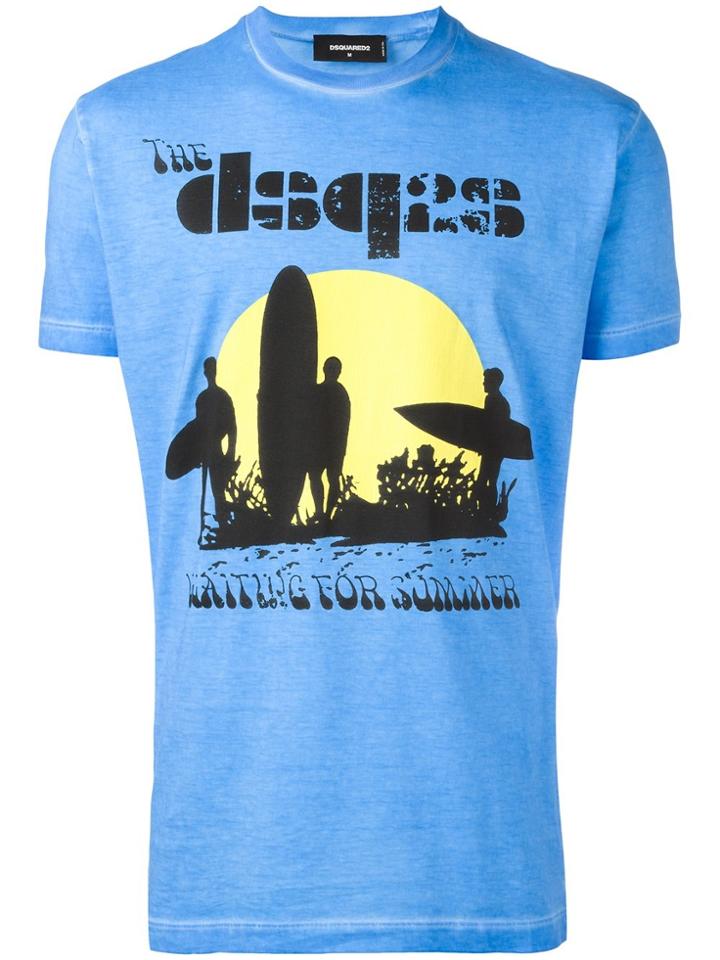Dsquared2 Surfer Sunset T-shirt - Blue
