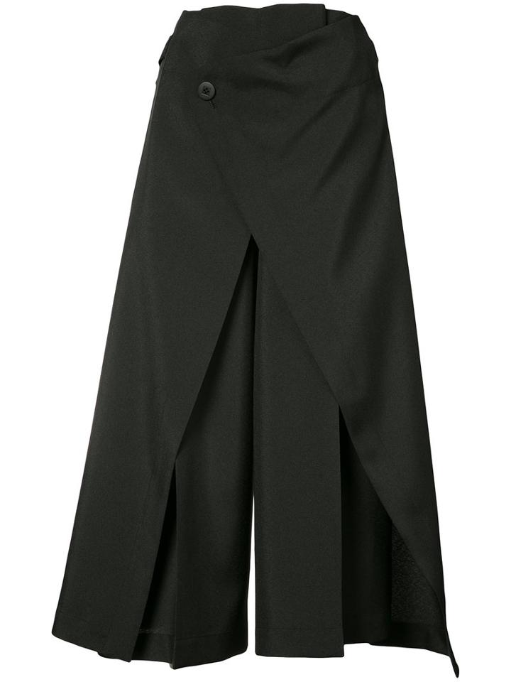 132 5. Issey Miyake - Pleated Details Cropped Trousers - Women - Polyester - 3, Black, Polyester