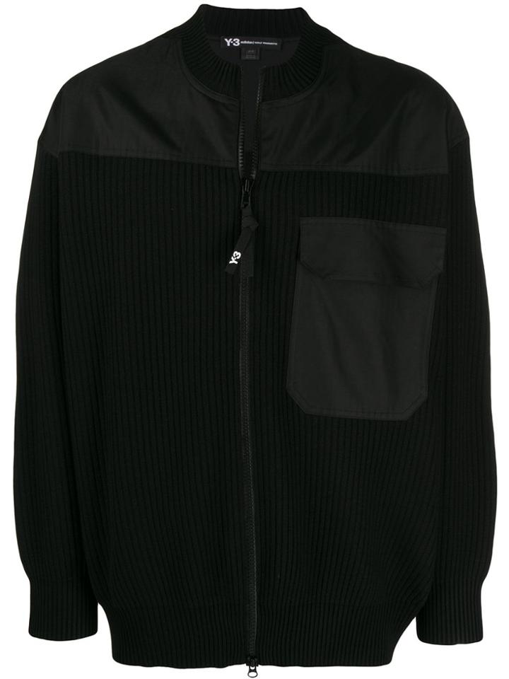 Y-3 Panelled Knitted Jacket - Black