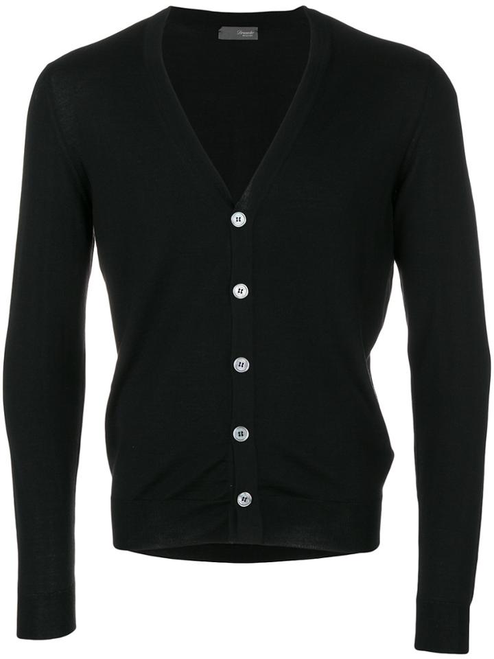 Drumohr Long Sleeved V-neck Cardigan - Black