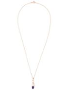 True Rocks Small Pill Pendant Necklace, Adult Unisex, Metallic, Rose Gold Plated Sterling Silver