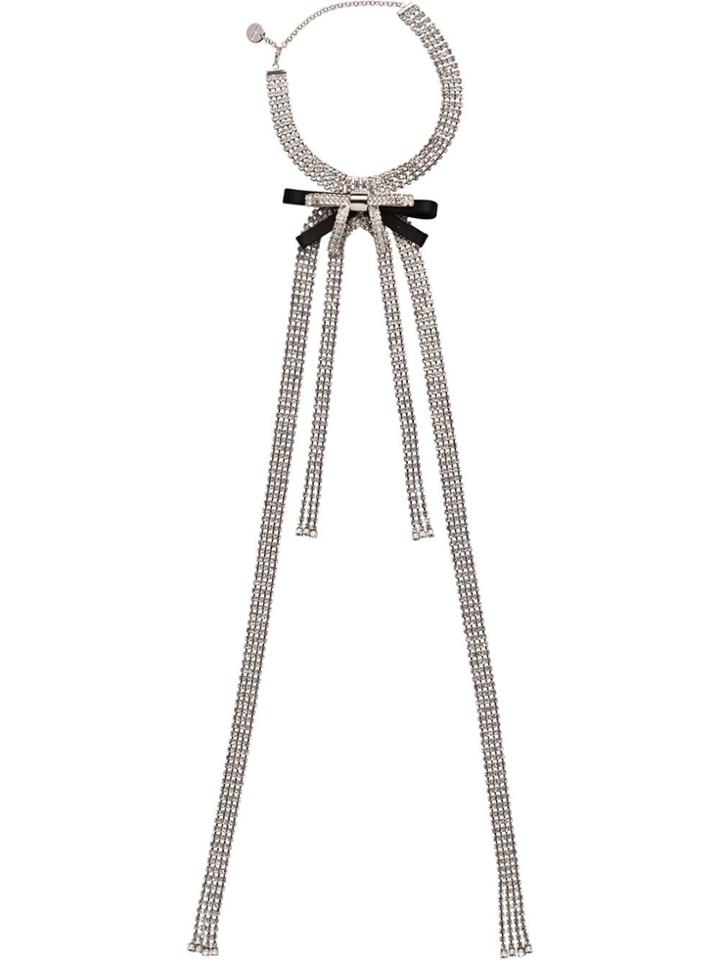 Miu Miu Body Necklace With Crystals - Black