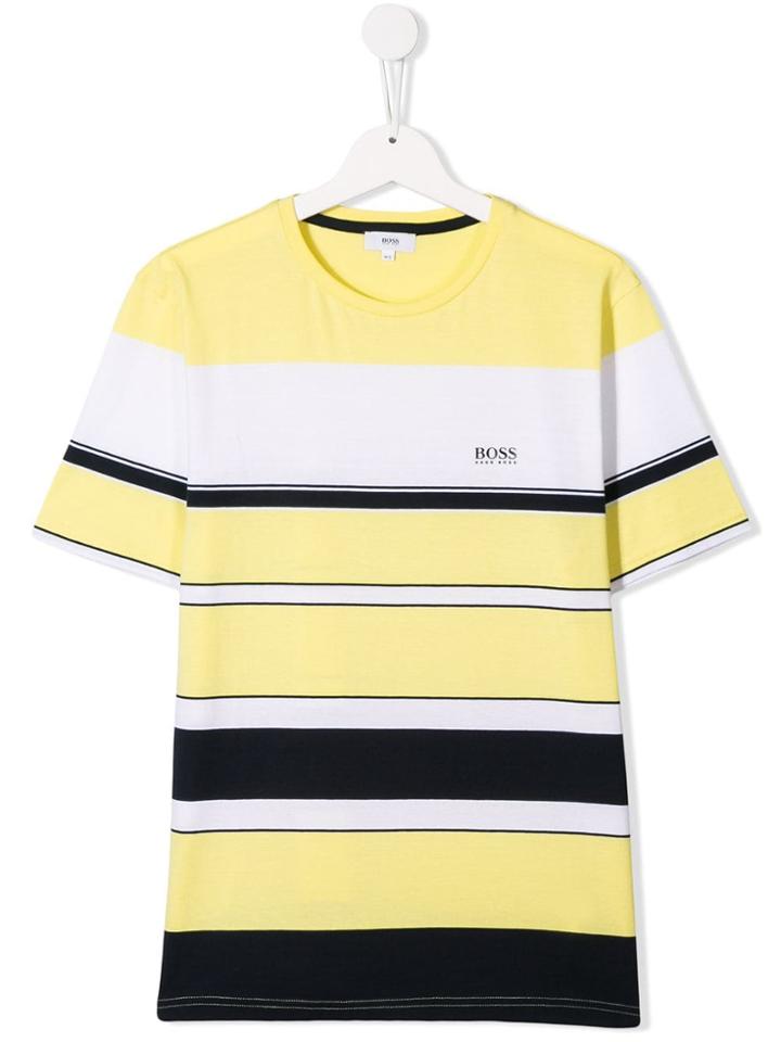 Boss Kids Teen Striped T-shirt - Yellow