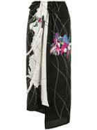Y's Printed Asymmetric Skirt - Multicolour