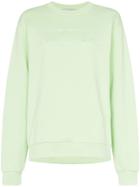 Martine Rose Embroidered Crew Neck Cotton Jumper - Green