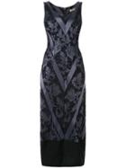Comme Des Garçons Pre-owned Floral Jacquard Fitted Dress - Blue