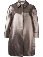 Gianluca Capannolo Collared Metallic Coat, Women's, Size: 40, Pink/purple, Polyester/cotton/acrylic/nylon