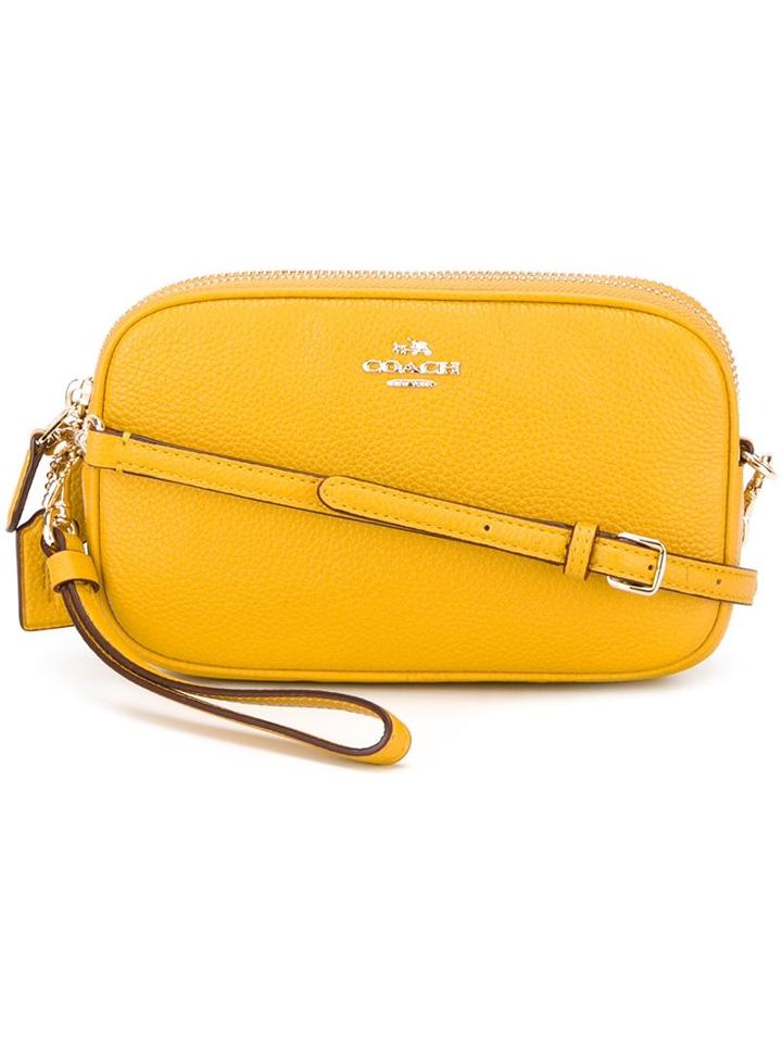 Coach Logo Plaque Crossbody Bag, Women's, Yellow/orange