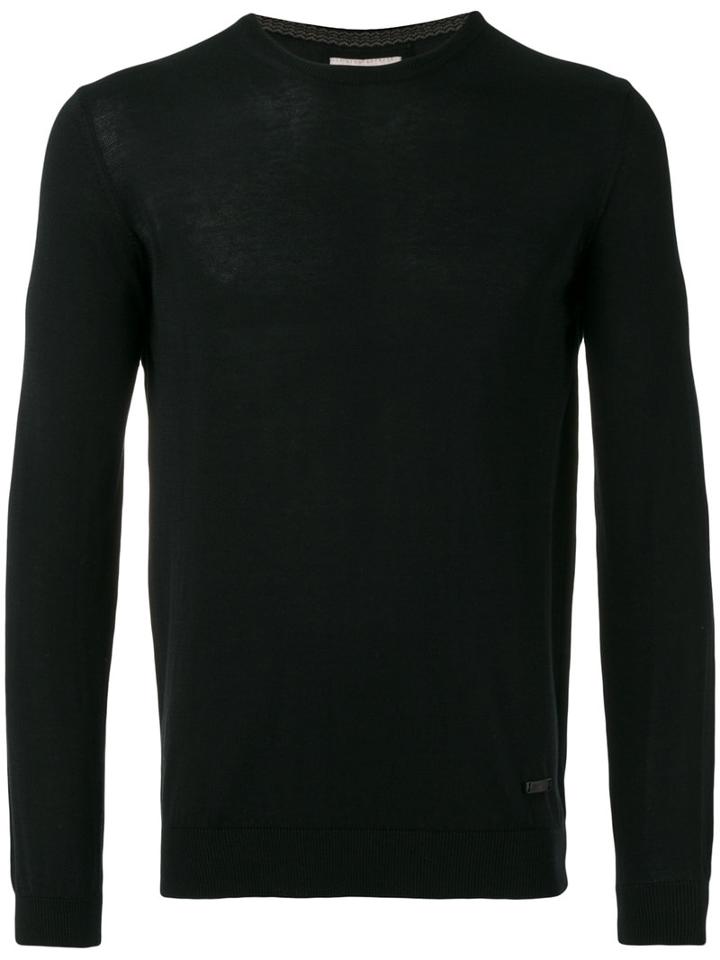 Armani Collezioni Crew Neck Jumper, Men's, Size: 54, Black, Cotton