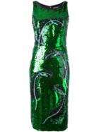 Dolce & Gabbana Banana Leaf Effect Paillettes Dress