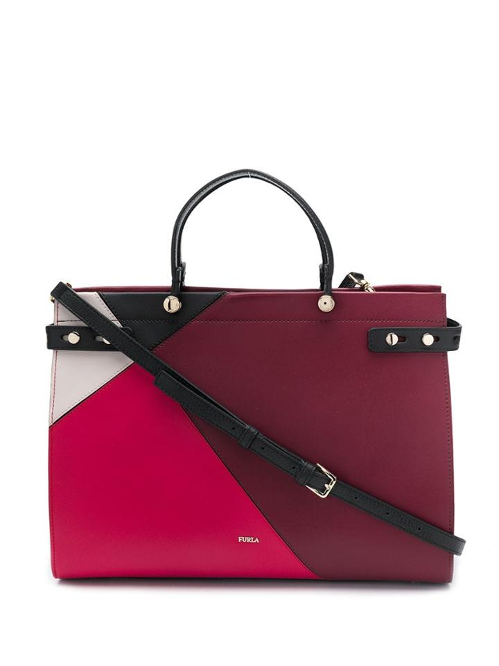 Furla Panelled Tote Bag - Red