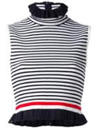 Msgm Striped Knit Vest, Women's, Size: Medium, Black, Cotton/viscose