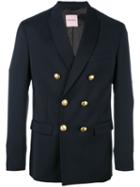 Palm Angels Double Breasted Blazer, Men's, Size: 48, Blue, Cotton/virgin Wool/viscose/metal