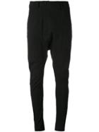 Drop-crotch Asymmetric Trousers - Women - Cotton/linen/flax/spandex/elastane/viscose - 48, Black, Cotton/linen/flax/spandex/elastane/viscose, Poème Bohémien