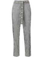 Dorothee Schumacher Striped Cropped Trousers - Blue