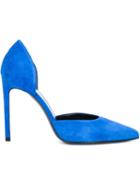 Saint Laurent D Orsay Pumps, Women's, Size: 9, Blue, Suede/leather