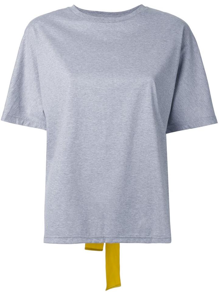 Le Ciel Bleu Eyelet Back T-shirt, Women's, Size: 36, Grey, Cotton