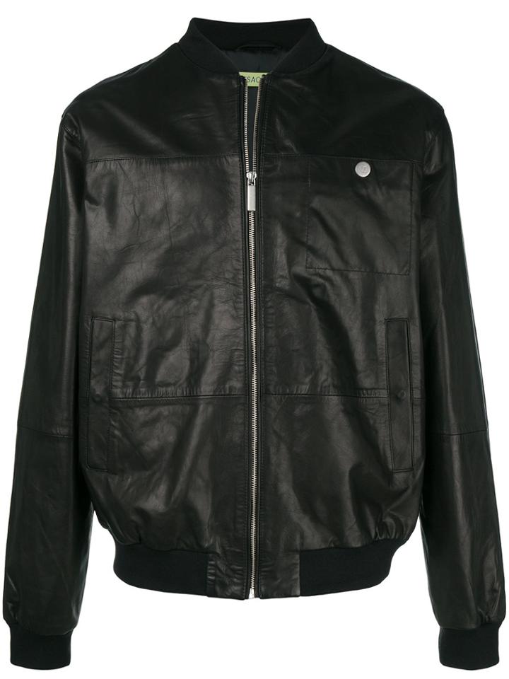 Versace Jeans Rear Print Bomber Jacket - Black