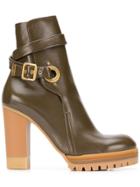 See By Chloé Platform Ankle Boots - Green