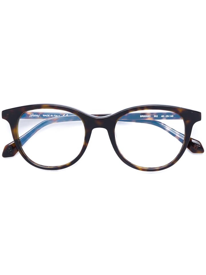 Brioni Round Frame Glasses - Brown
