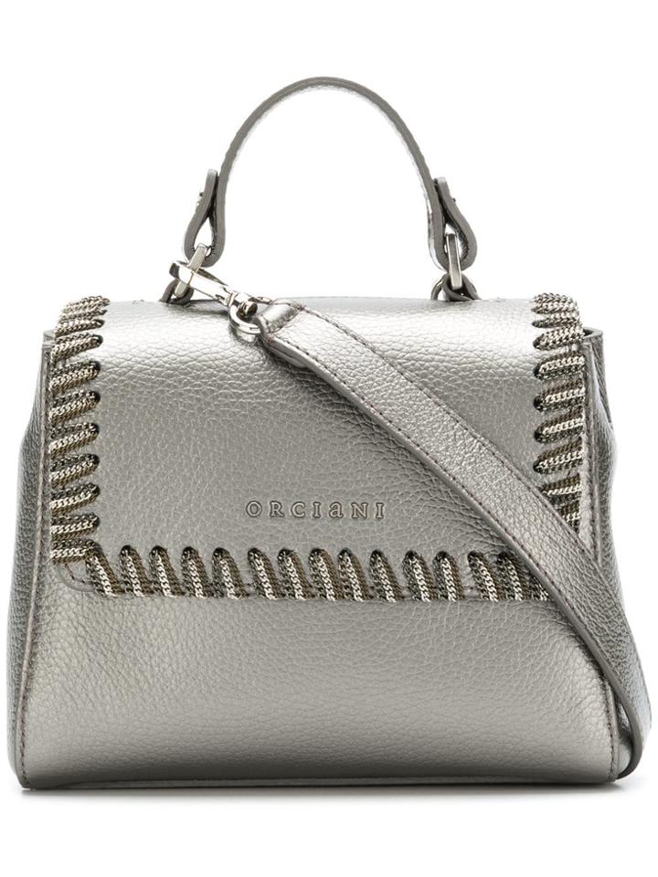 Orciani Chain Trim Crossbody Bag - Grey