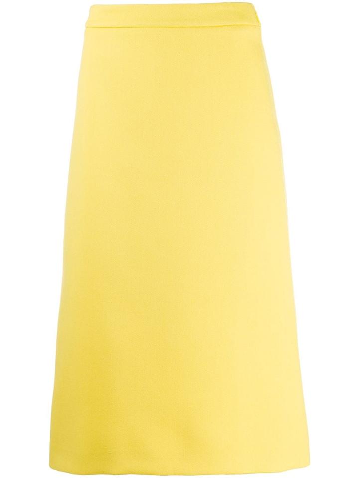 Prada Virgin Wool A-line Skirt - Yellow