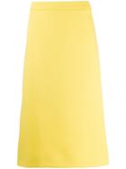 Prada Virgin Wool A-line Skirt - Yellow