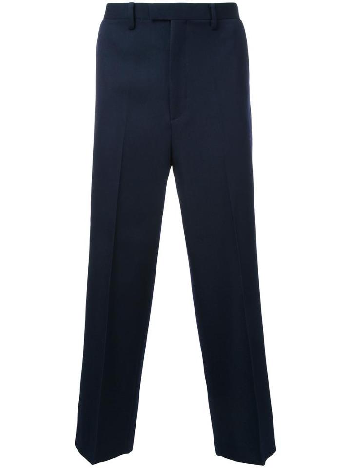 Cityshop Wide-leg Cropped Chinos, Men's, Size: Large, Blue, Polyester