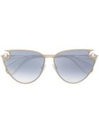 Christopher Kane Eyewear Pearl Temple Sunglasses - Gold